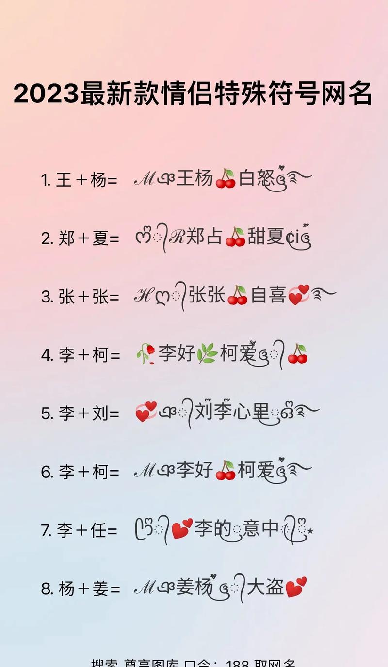 時尚潮流下的情侶昵稱愛意表達