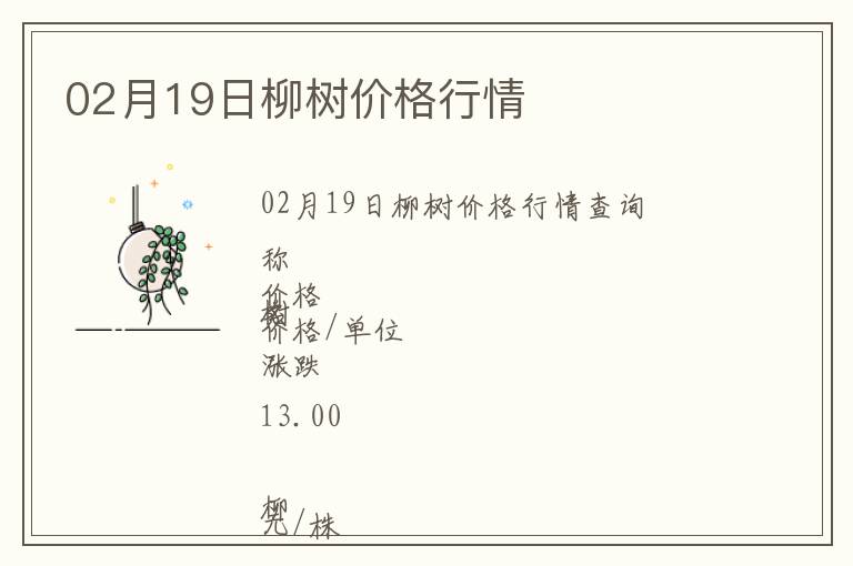 垂柳價格行情最新動態及趨勢分析